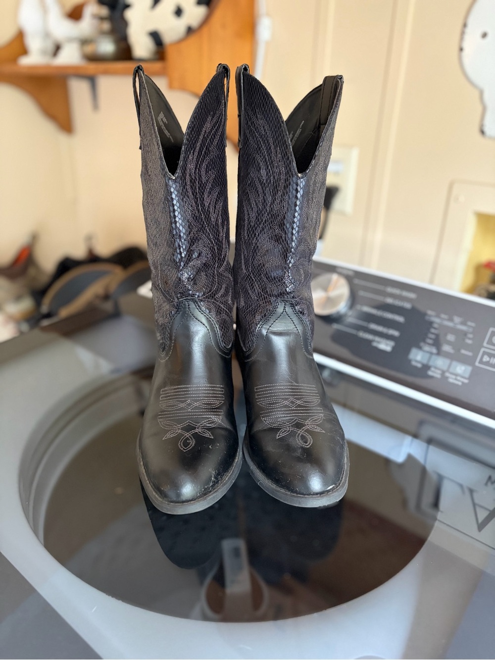 Classic Womens Black Western Cowboy Boots